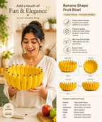 Banana Shape Fruit Bowl | Modern Decorative Fruit Basket for Kitchen, Dining Table & Home Decor | BPA-Free Premium  Storage Bowl