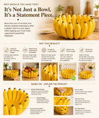 Banana Shape Fruit Bowl | Modern Decorative Fruit Basket for Kitchen, Dining Table & Home Decor | BPA-Free Premium  Storage Bowl