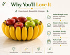 Banana Shape Fruit Bowl | Modern Decorative Fruit Basket for Kitchen, Dining Table & Home Decor | BPA-Free Premium  Storage Bowl