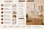 Enchanted Miniature Staircase Wall Decor  Decorative Door & Window Wall Art | Luxury Home Accent