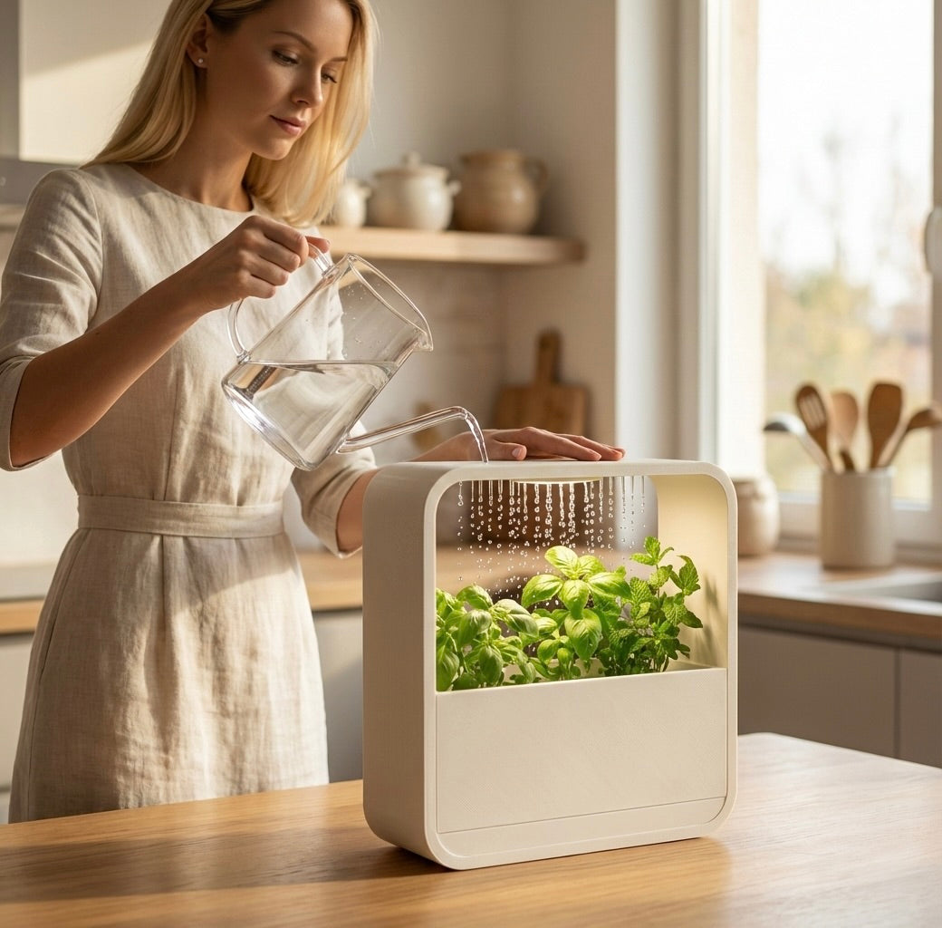 Hydroponic Indoor Herb Garden Kit — USB Grow Light, Auto-Watering, Year-Round