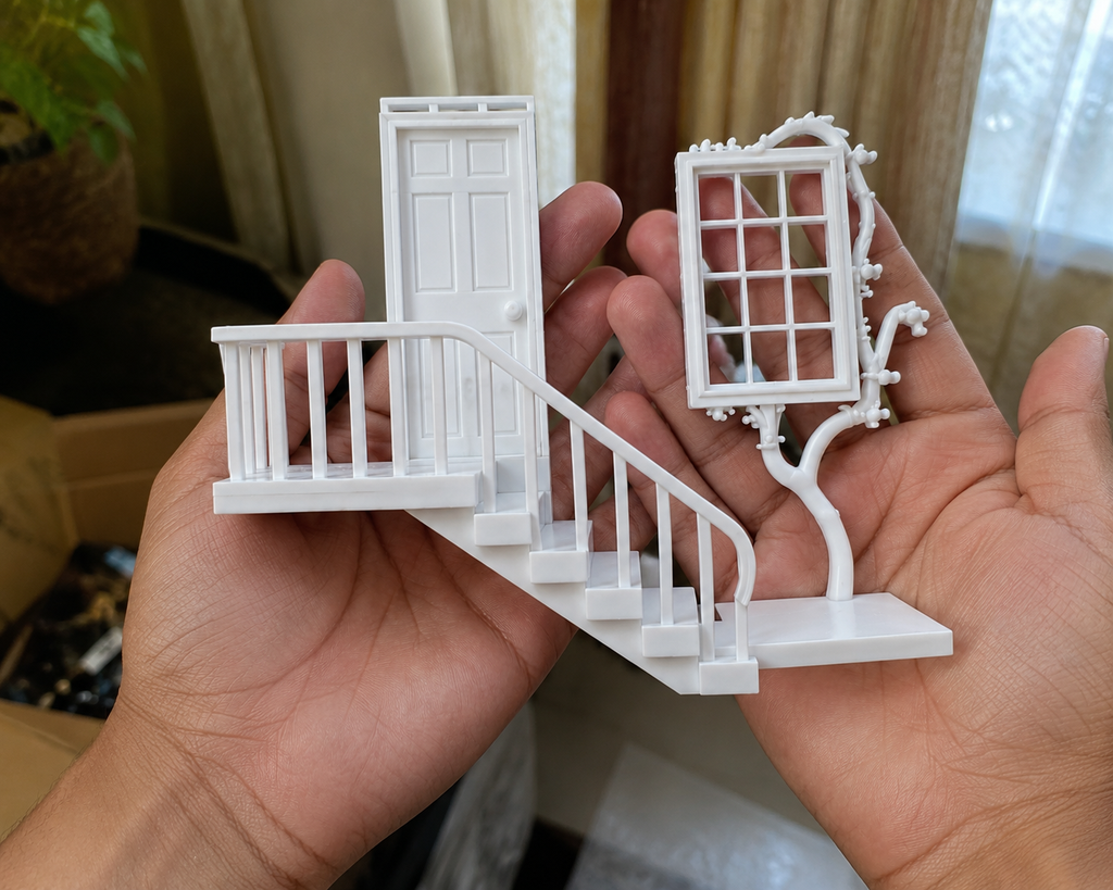 Enchanted Miniature Staircase Wall Decor  Decorative Door & Window Wall Art | Luxury Home Accent