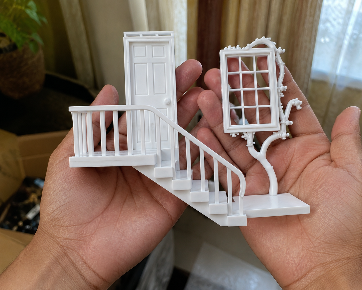 Enchanted Miniature Staircase Wall Decor  Decorative Door & Window Wall Art | Luxury Home Accent