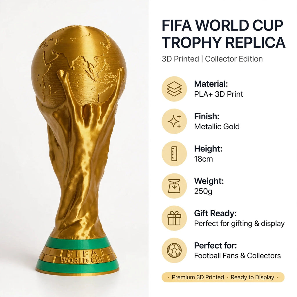 3D Printed FIFA World Cup Trophy Replica — Argentina Squad Collector’s Edition