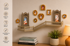 Magical Staircase Floating Wall Shelf with Mini Door | Decorative Display Shelf for Collectibles, Figurines & Home Décor
