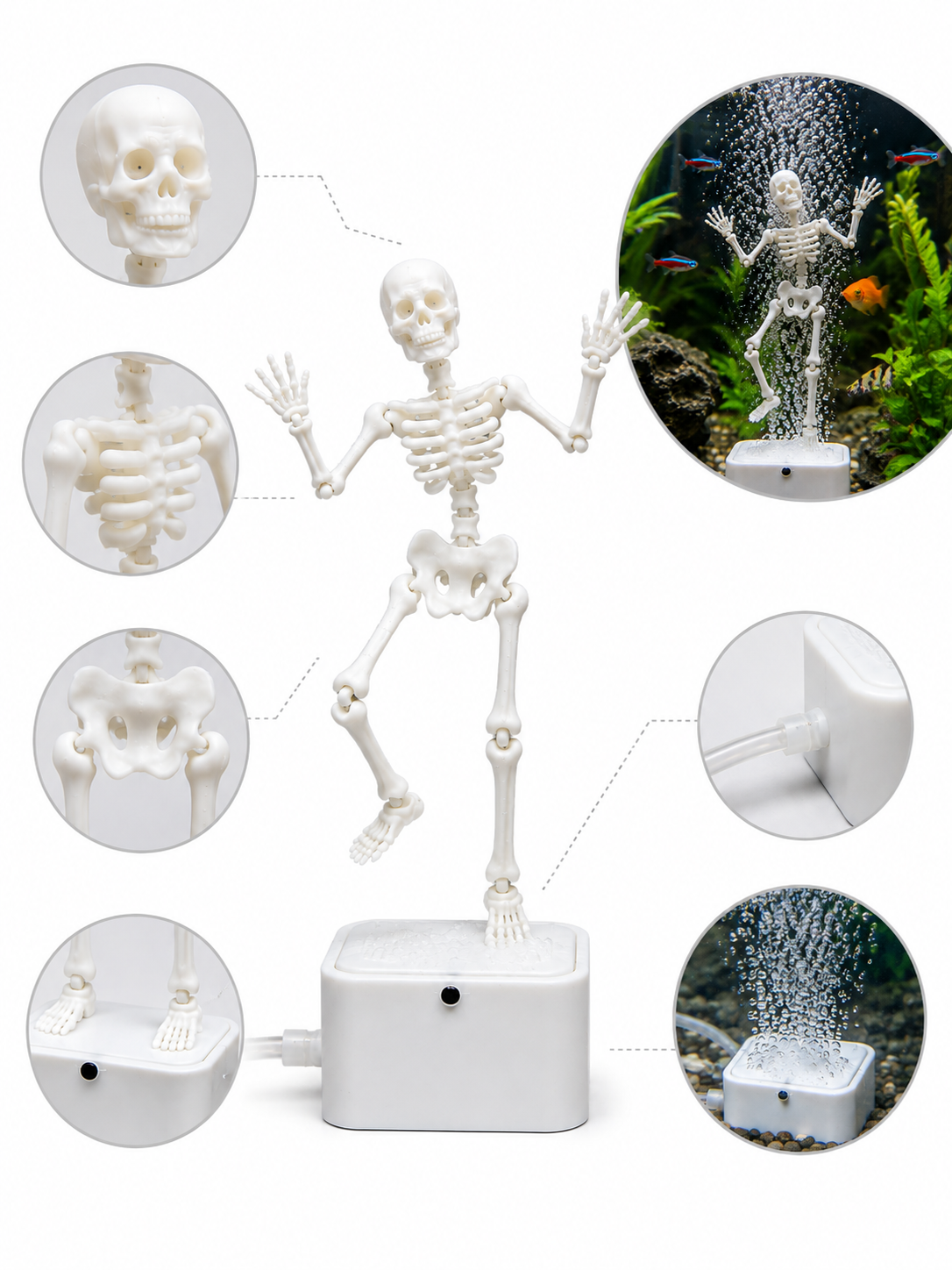 Dancing Skeleton Aquarium Bubbler