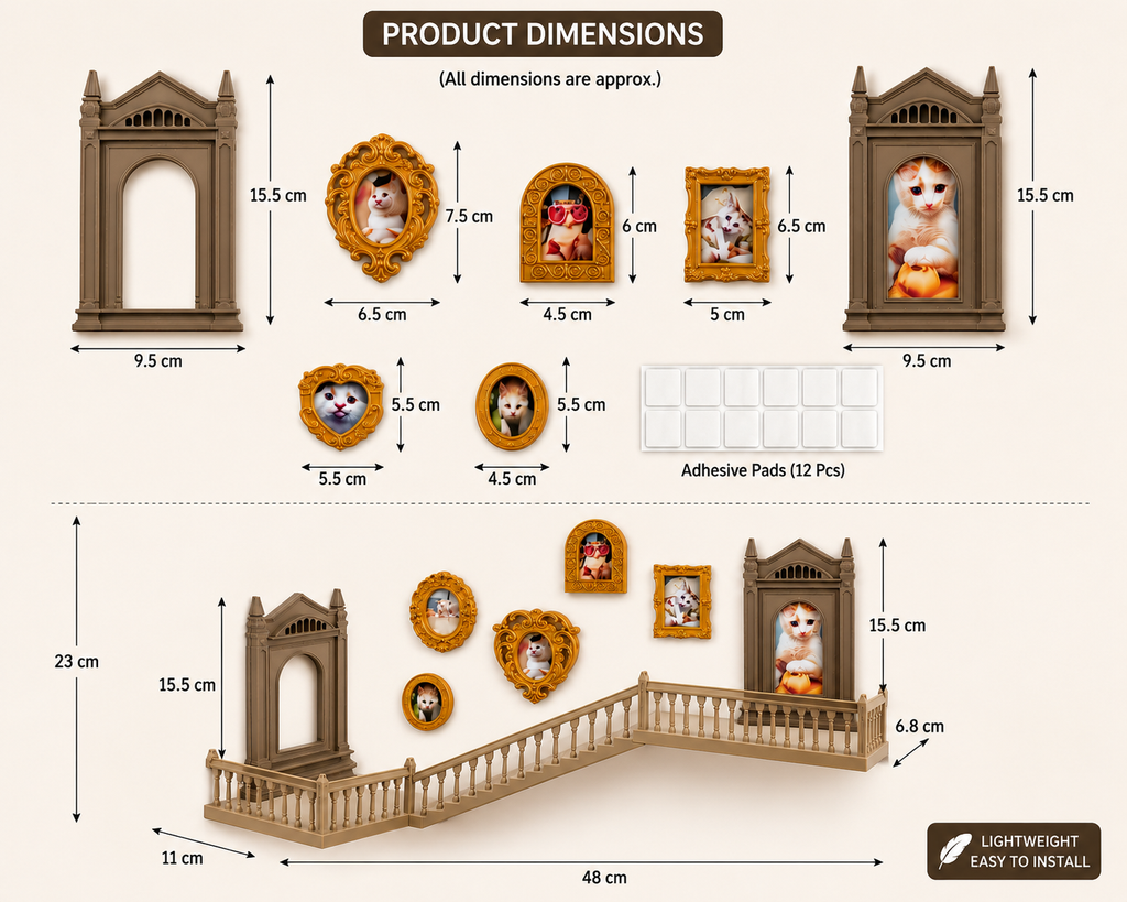 Magical Staircase Floating Wall Shelf with Mini Door | Decorative Display Shelf for Collectibles, Figurines & Home Décor