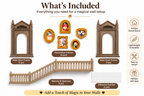Magical Staircase Floating Wall Shelf with Mini Door | Decorative Display Shelf for Collectibles, Figurines & Home Décor
