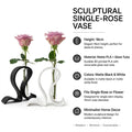 Modern Minimalist Single-Rose Vase — Sculptural 3D Printed Holder with Glass Test Tube