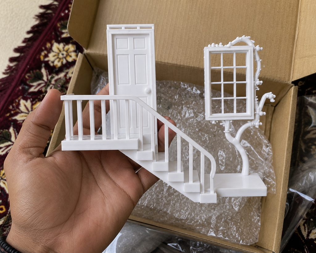 Enchanted Miniature Staircase Wall Decor  Decorative Door & Window Wall Art | Luxury Home Accent