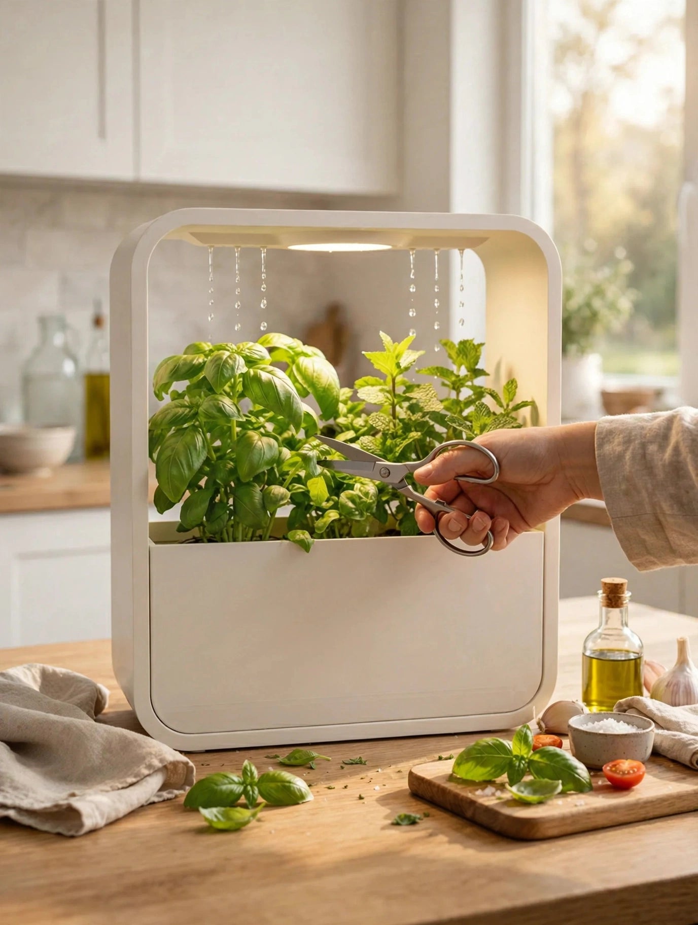 Hydroponic Indoor Herb Garden Kit — USB Grow Light, Auto-Watering, Year-Round